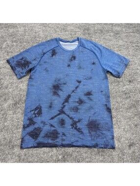 Lululemon Metal Vent Tech Shirt Mens M Blue Tie Dye Short Sleeve Gym Activewear